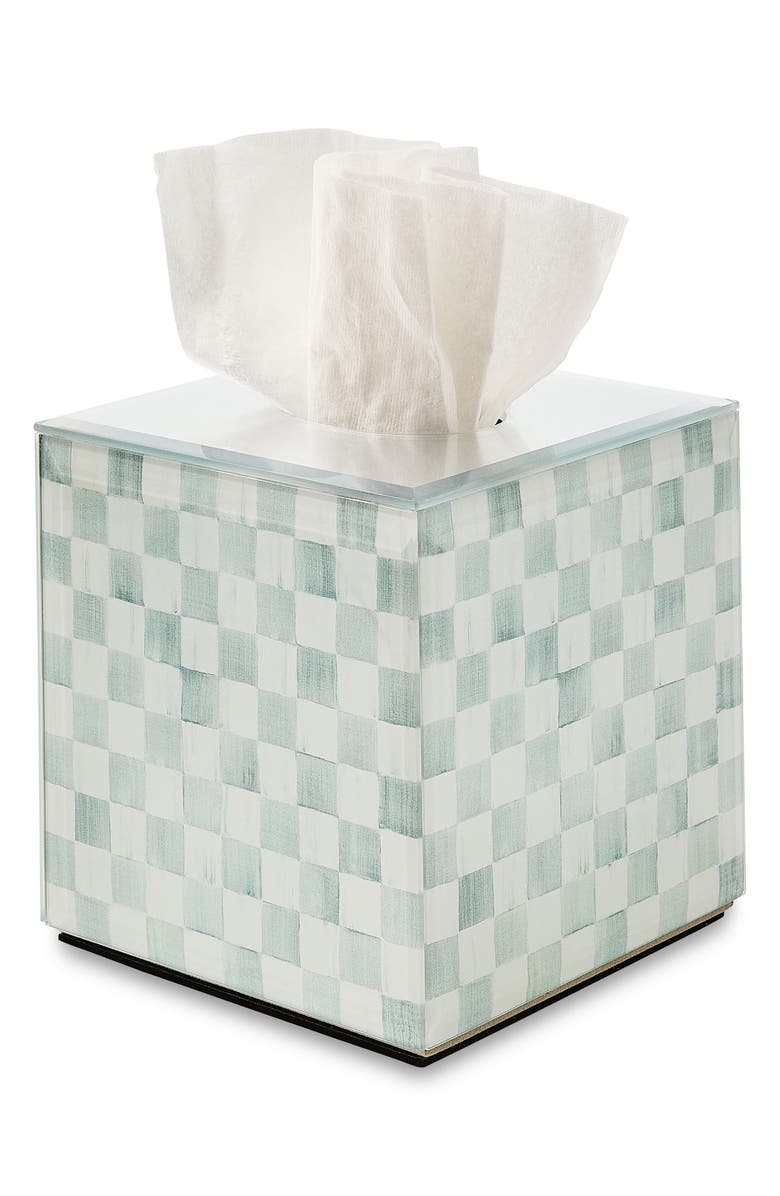 MACKENZIE CHILDS Sterling Check Boutique Tissue Box Cover, Alternate, color, Sterling