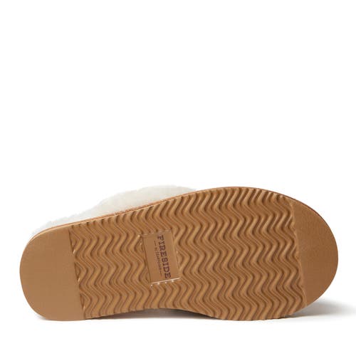 Dearfoams Fireside Melton Genuine Shearling Platform Scuff Slipper In Nude