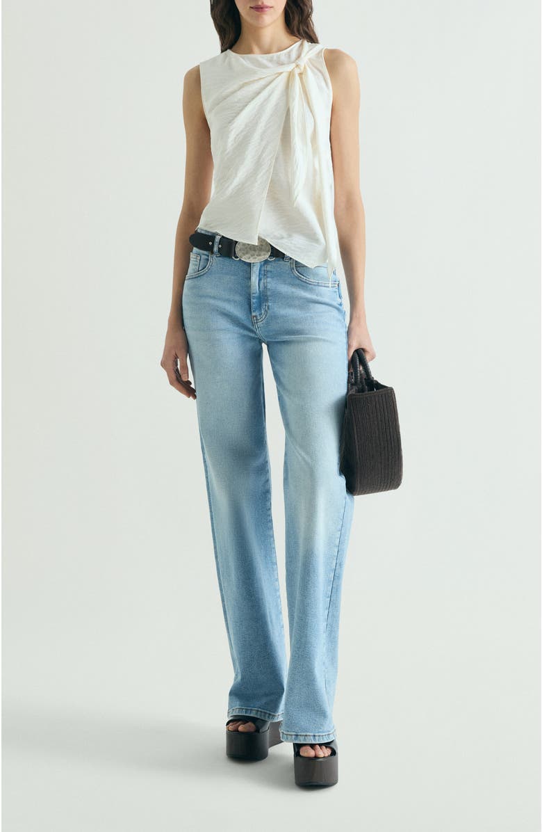 Scalpers Asymmetrical Knot Top, Alternate, color, Ecru