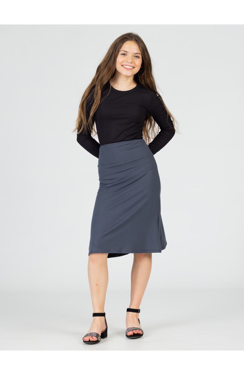 24sevenKid Casual Elastic Waist A-Line Skirt, Alternate, color, Grey