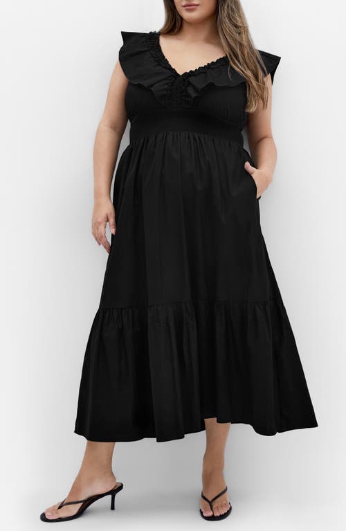 City Chic Kelly Maxi Dress in Black 