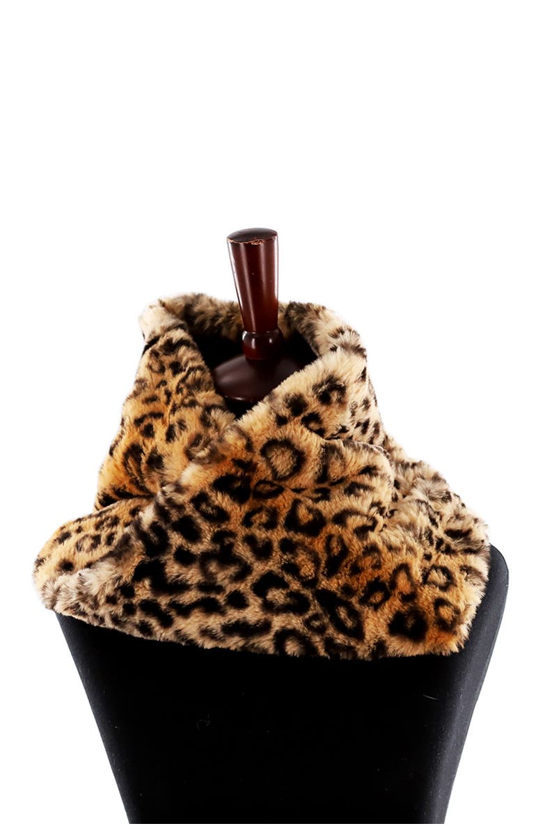 La Fiorentina Faux Fur Infinity Scarf, Main, color, Leopard