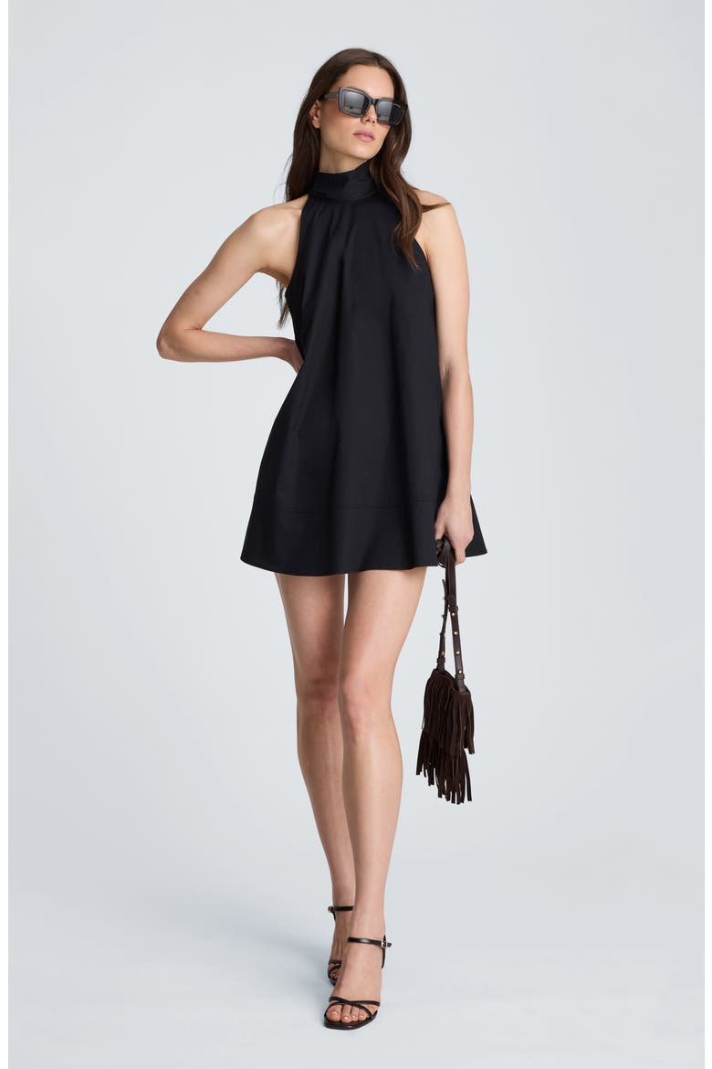 Tie Back Sleeveless Minidress, Alternate, color, BLACK