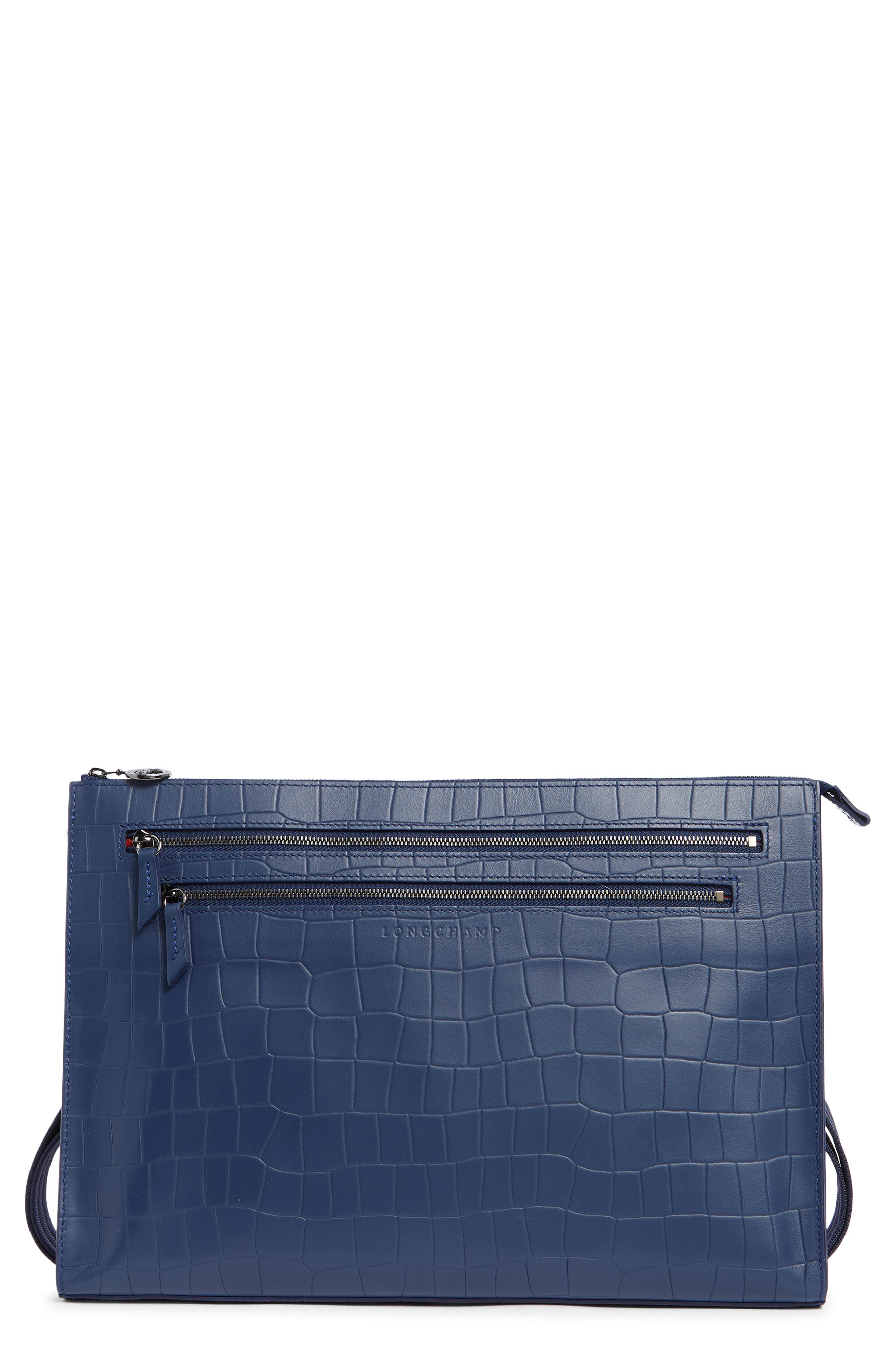 Longchamp Croc-Embossed Crossbody Bag