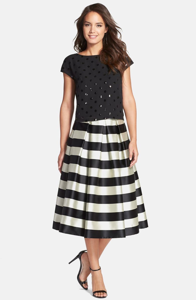 Eliza J Sequin Polka Dot Popover Top, Alternate, color,