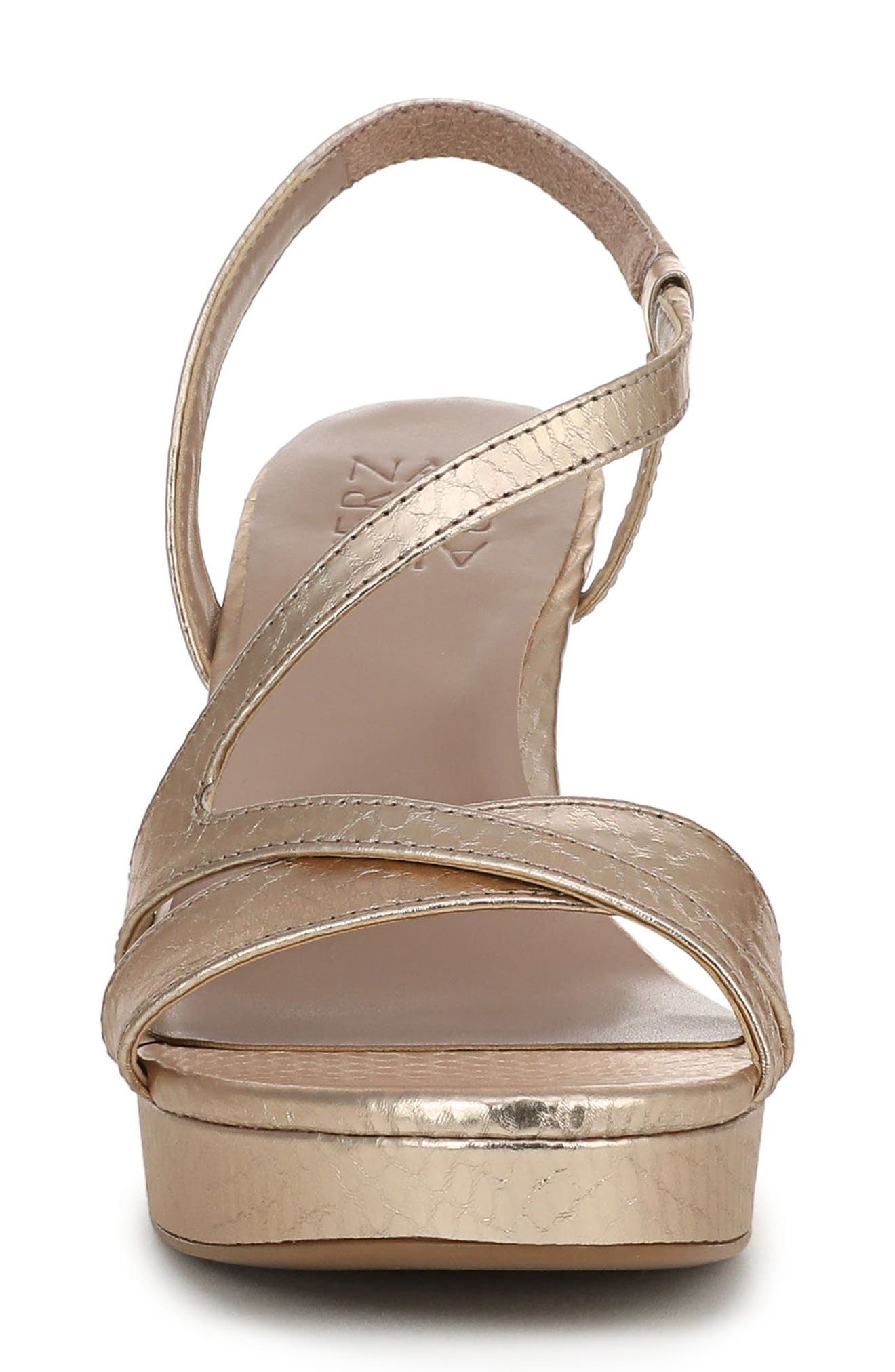 Abby Platform Slingback Sandal, Alternate, color, CHAMPAGNE FAUX LEATHER