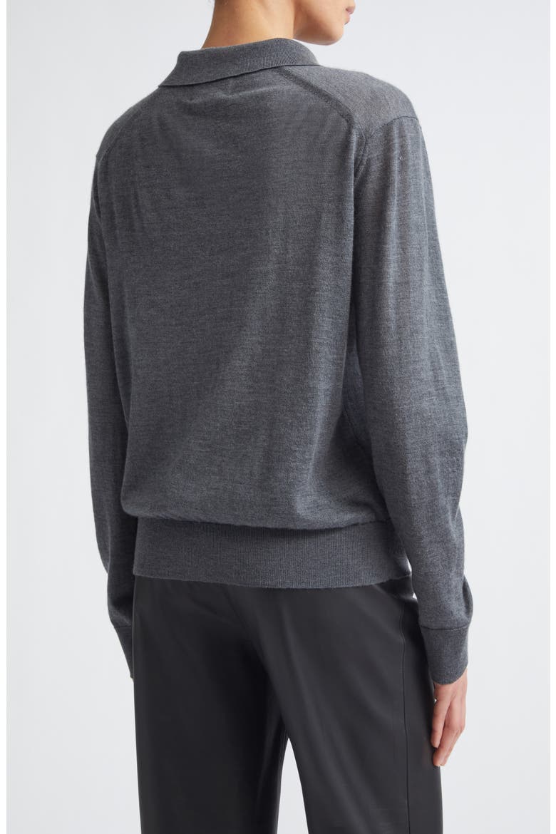 Miles Long Sleeve Cashmere Polo Sweater, Alternate, color, ANTHRACITE MELANGE