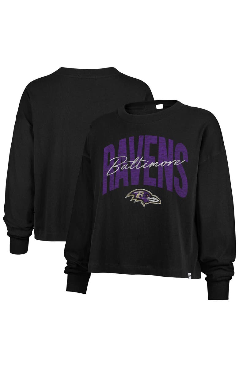 '47 Women's '47 Black Baltimore Ravens Muse Sydney Long Sleeve T-Shirt, Main, color,