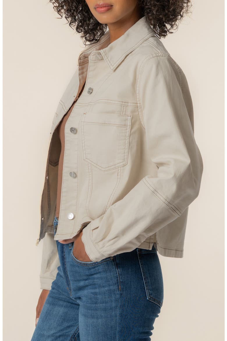 Bailey Topstitch Detail Denim Jacket, Alternate, color, ECRU