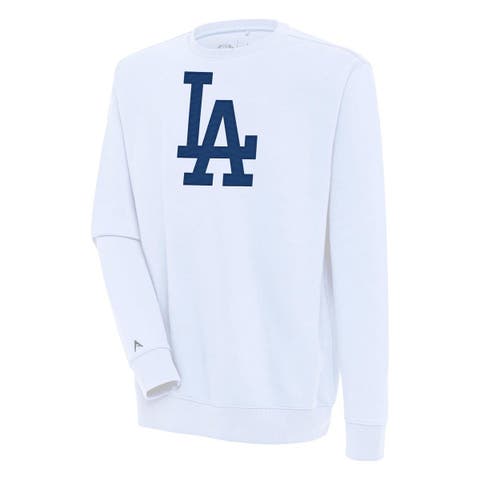 Men's Antigua  White Los Angeles Dodgers Victory Pullover Sweatshirt