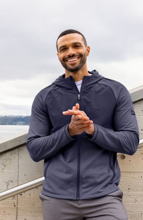 Cutter & Buck Peshastin Fleece Hybrid Jacket In Navy Blue Heather