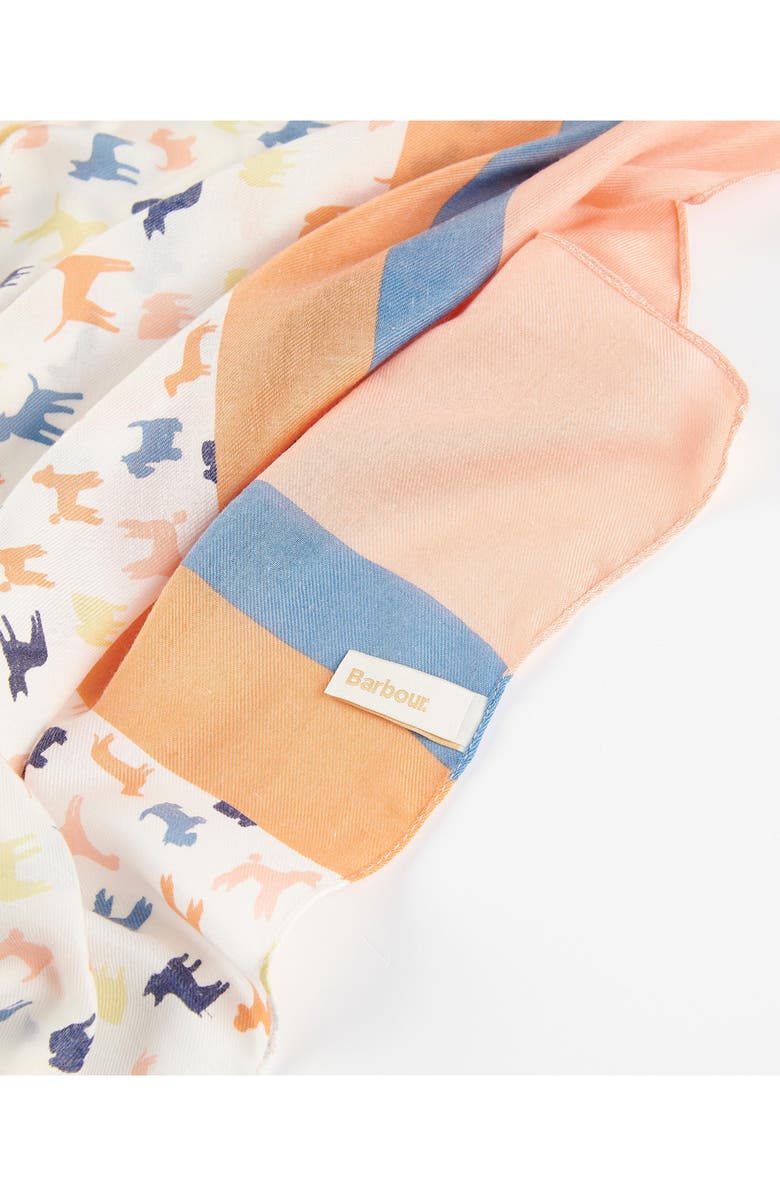 Barbour Dog Print & Stripe Long Scarf, Alternate, color, 