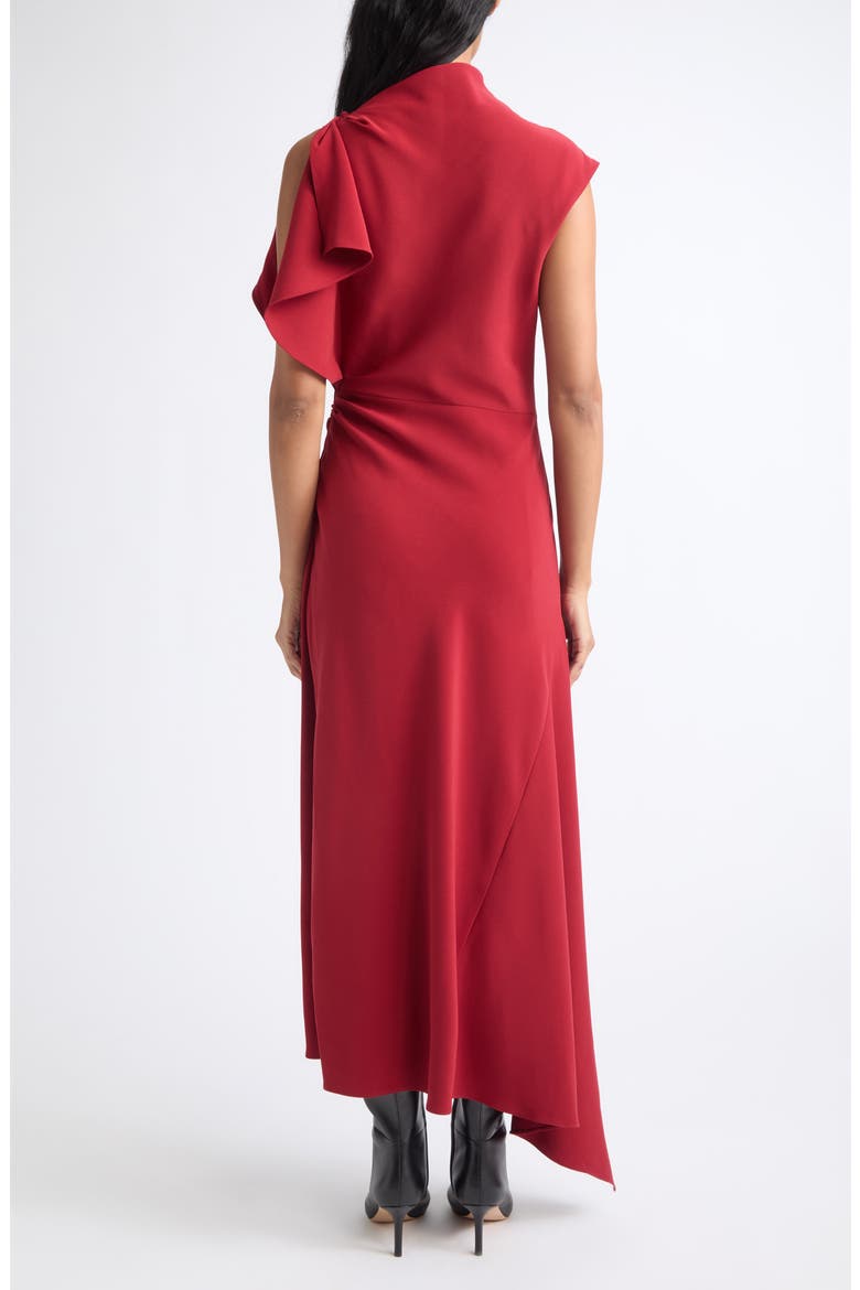 Brett Funnel Neck Drape Midi Dress, Alternate, color, CARDINAL RED