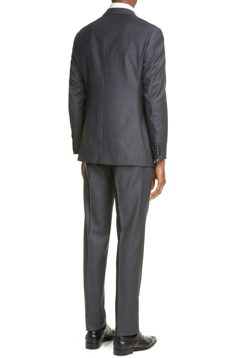 Trim Fit Solid Wool Suit, Alternate, color, SOLID DARK GREY