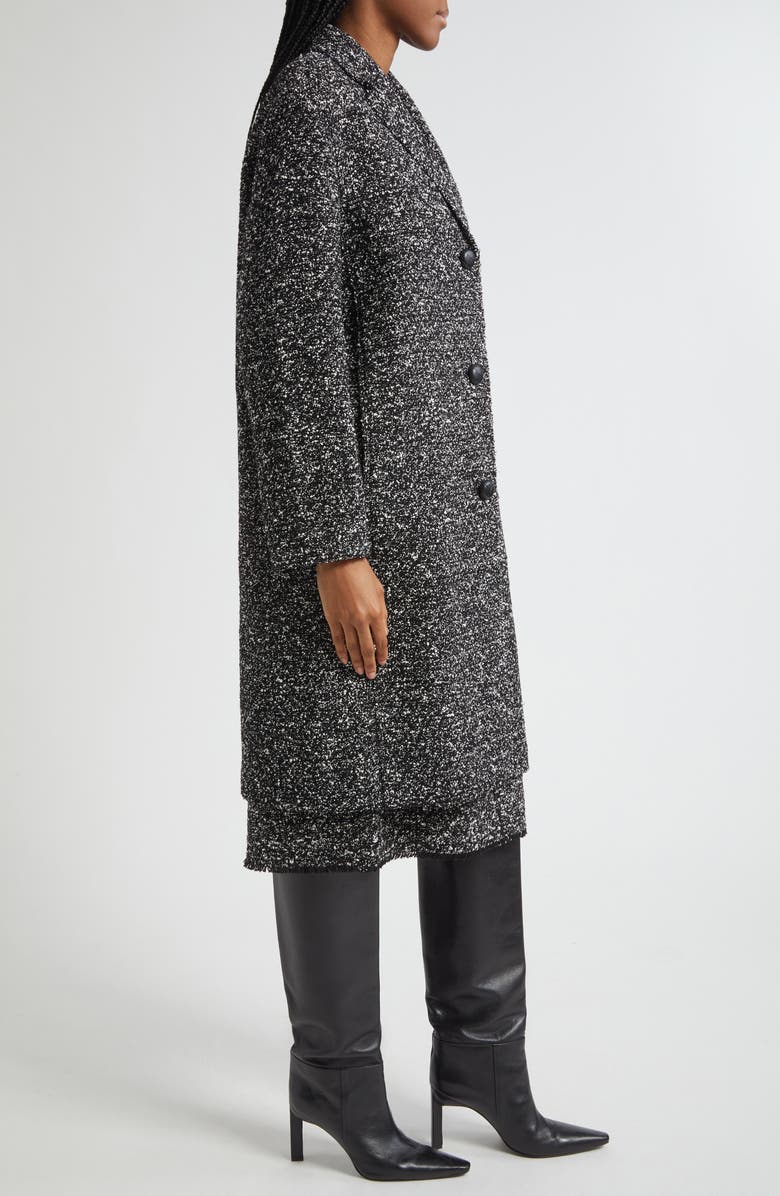Lafayette 148 New York Drop Shoulder Wool Blend Bouclé Tweed Coat, Alternate, color, Black Multi
