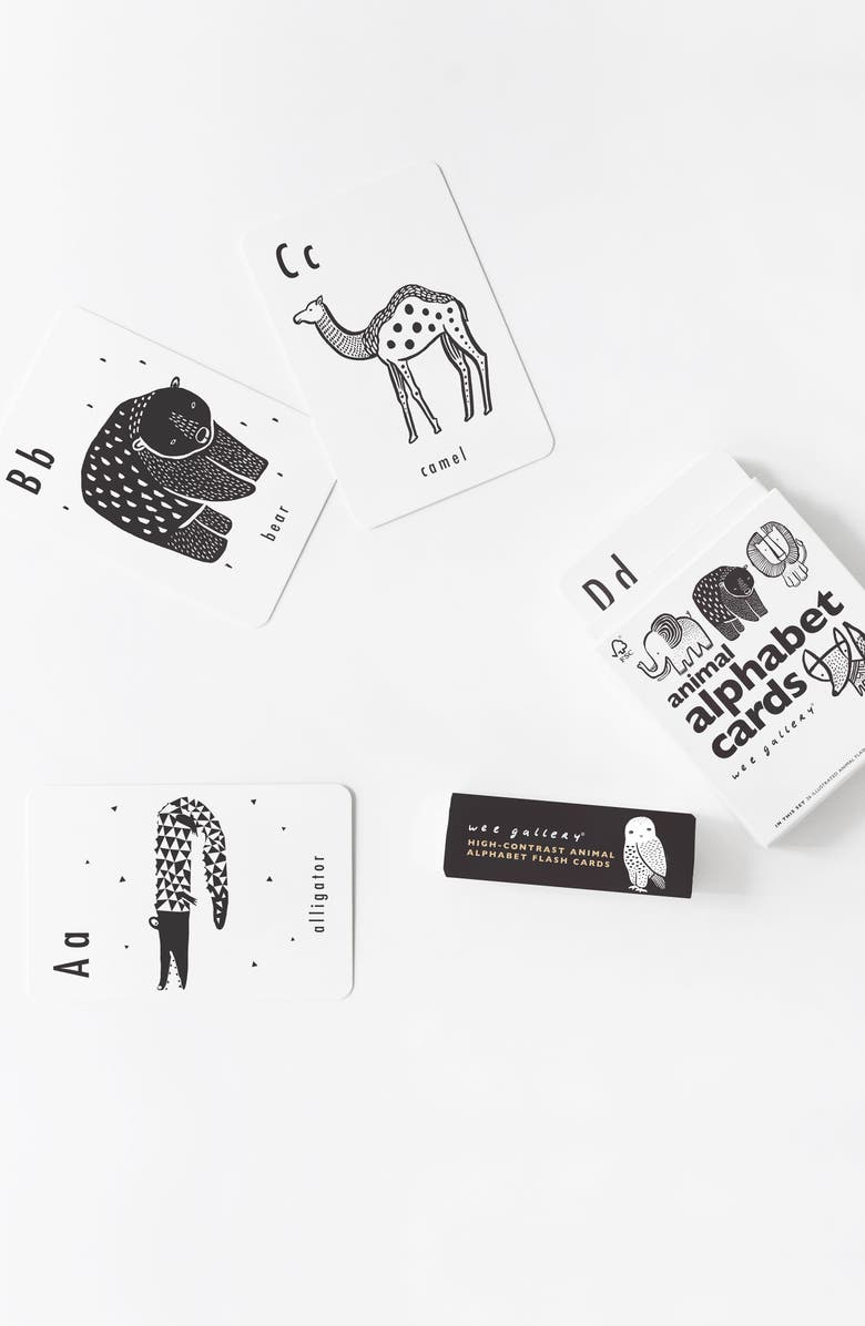 Wee Gallery Wooden Alphabet Letters and Animal Alphabet Cards Bundle, Alternate, color, Alphabet