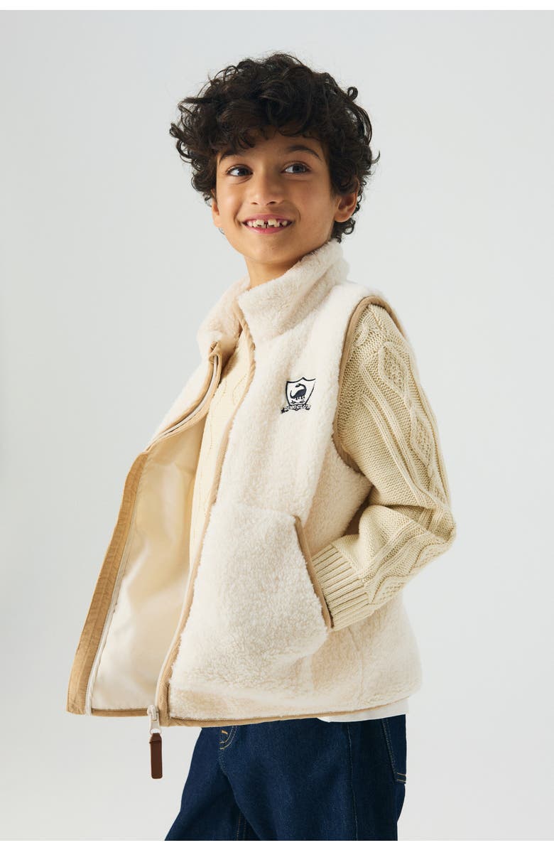 H&M Teddy Gilet, Alternate, color, Light Beige