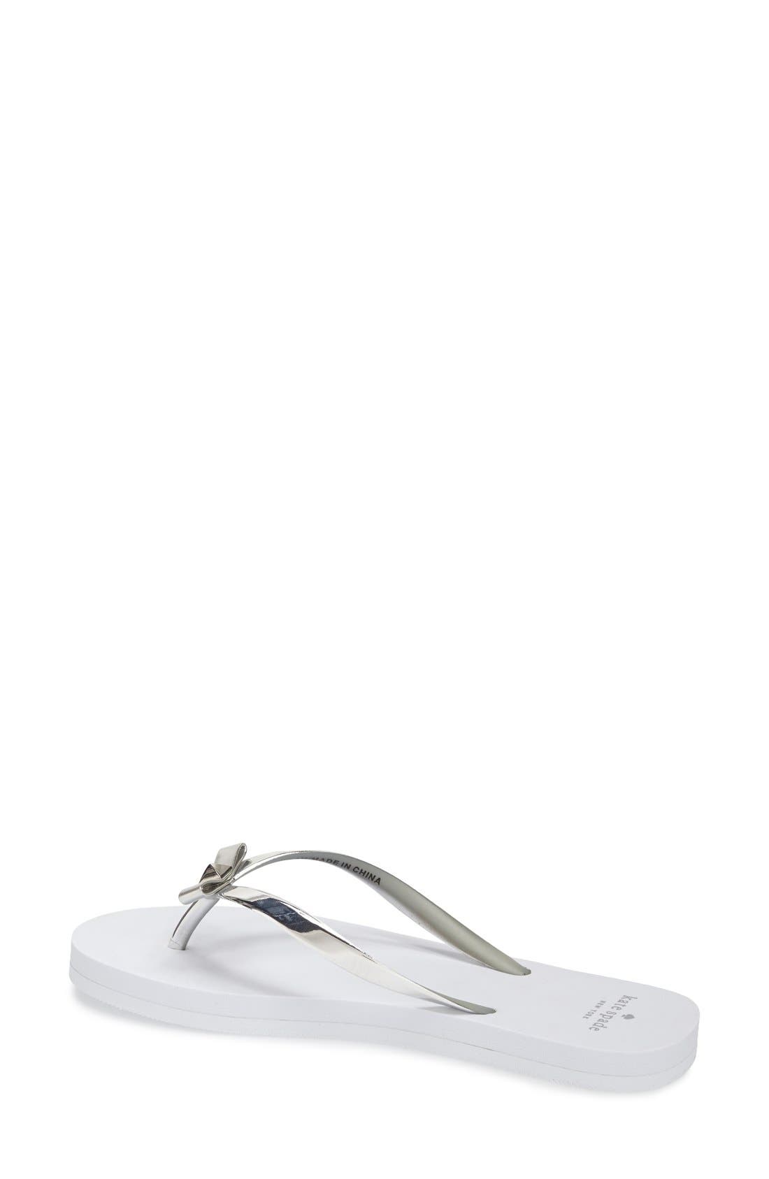 'happily' flip flop, Alternate, color, SILVER/ WHITE