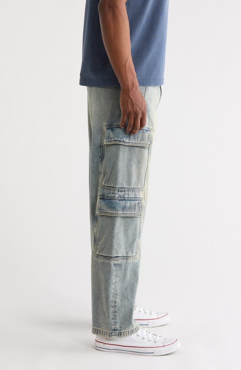 PacSun Clark Baggy Cargo Jeans, Alternate, color, Medium Indigo