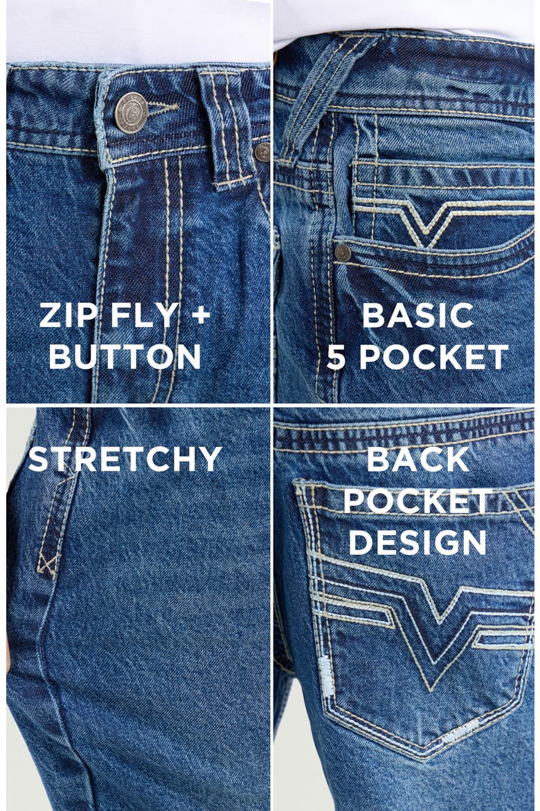 Saddle Stitch Relaxed Straight Leg Jeans, Alternate, color, MEDIUM BLUE