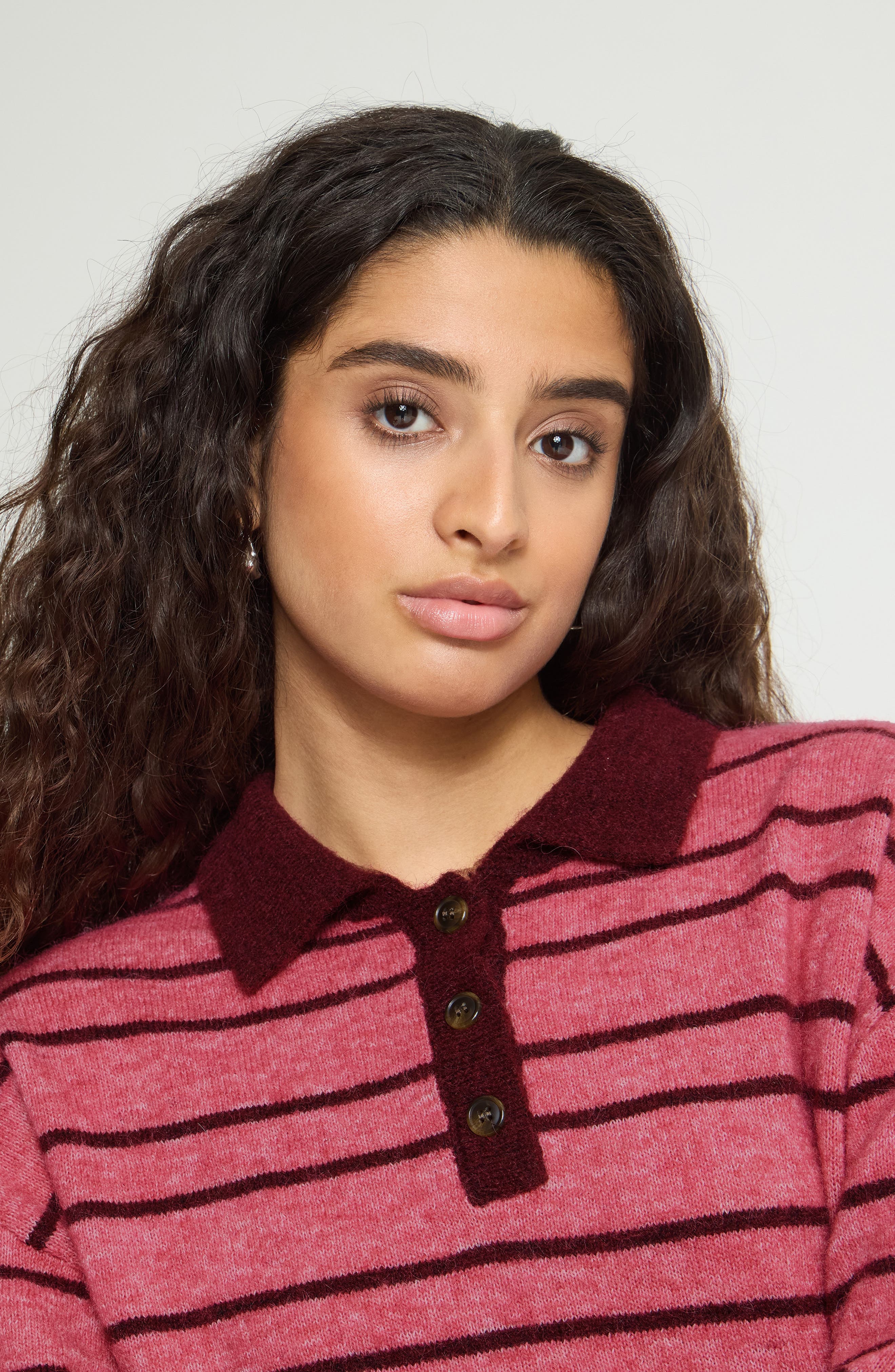 ICHI Striped Rugby Sweater (Women) | Nordstromrack