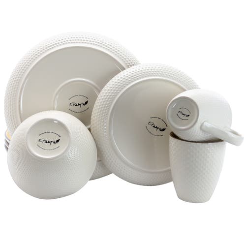 Elama Mellow-yellow 16-piece Dinnerware Set In Yellow