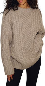 Reformation x Alexa Chung Oversized Cable Knit Sweater