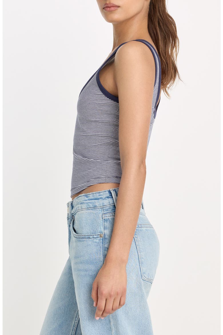 Stretch Cotton Crop Ringer Tank, Alternate, color, HORIZON STRIPE