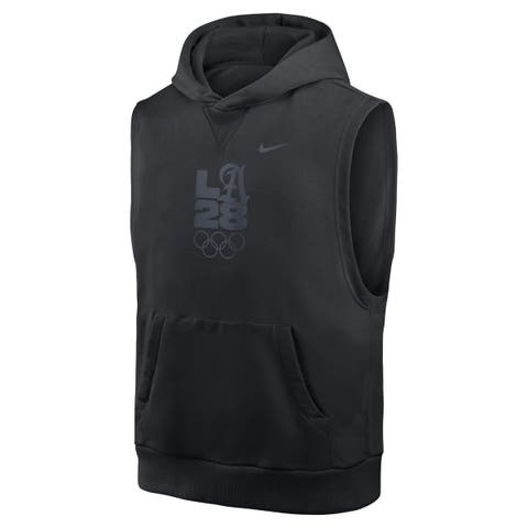 Youth Nike Black LA28 Club Sleeveless Hoodie