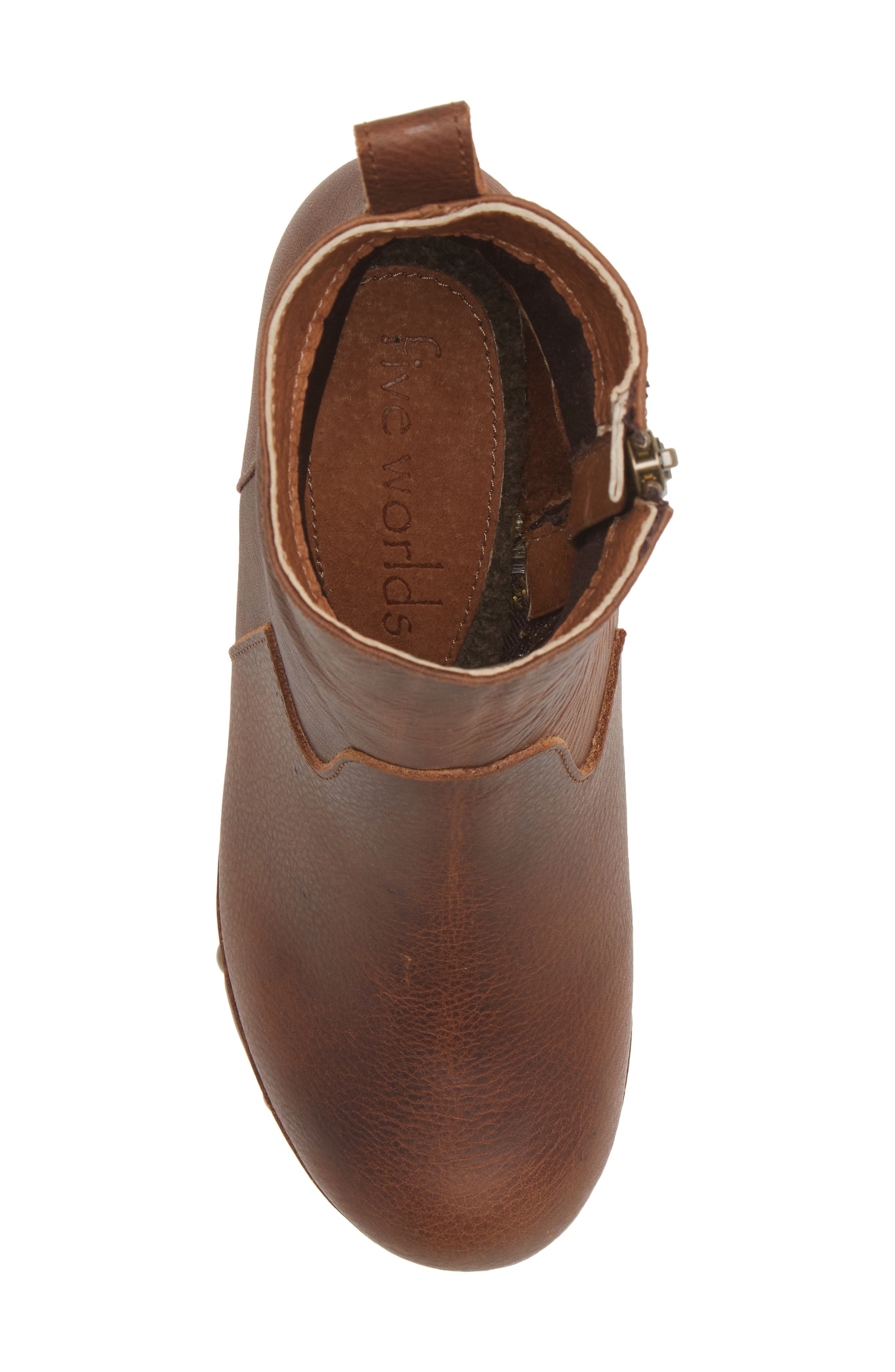 Zabina Bootie, Alternate, color, BROWN LEATHER
