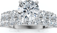 Bliss Diamond 2 1/2Ct Celeste Diamond Engagement Ring Set 10K Gold La