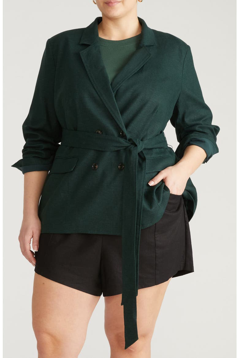 Henning Belted Blazer, Main, color, SCARAB GREEN