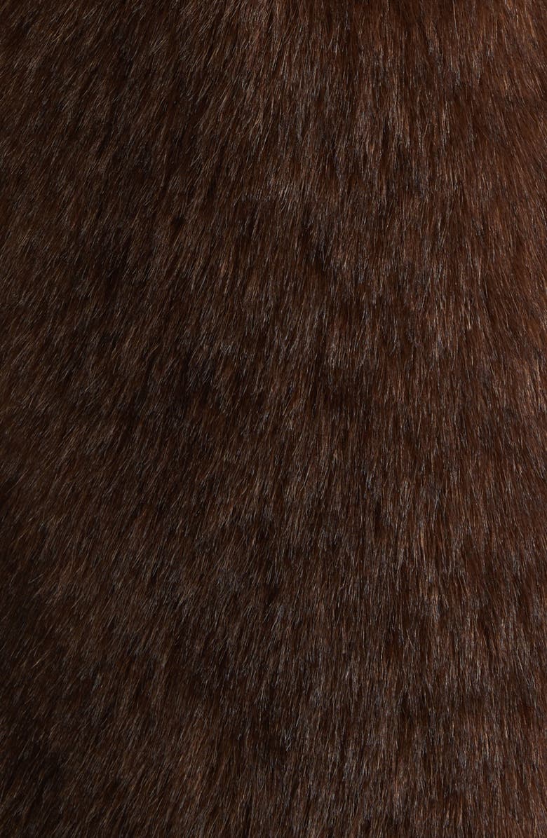 Moncler Grenoble Arly Belted Down Faux Fur Long Coat, Alternate, color, Brown