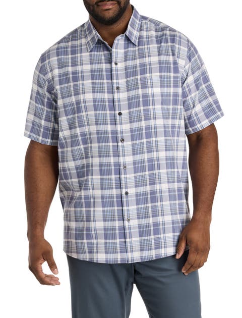 Big & Tall Plaid Microfiber Sport Shirt