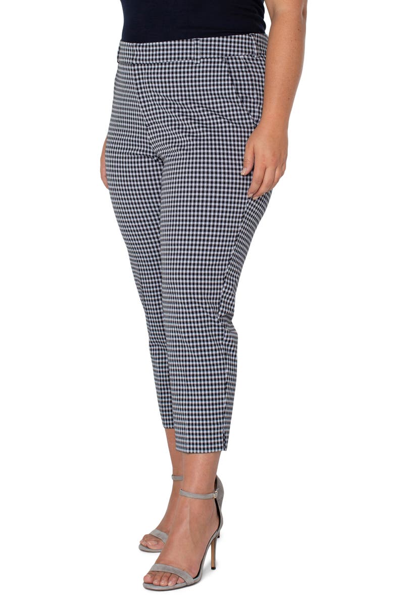 Liverpool Kelsey Gingham Crop Pants, Alternate, color,