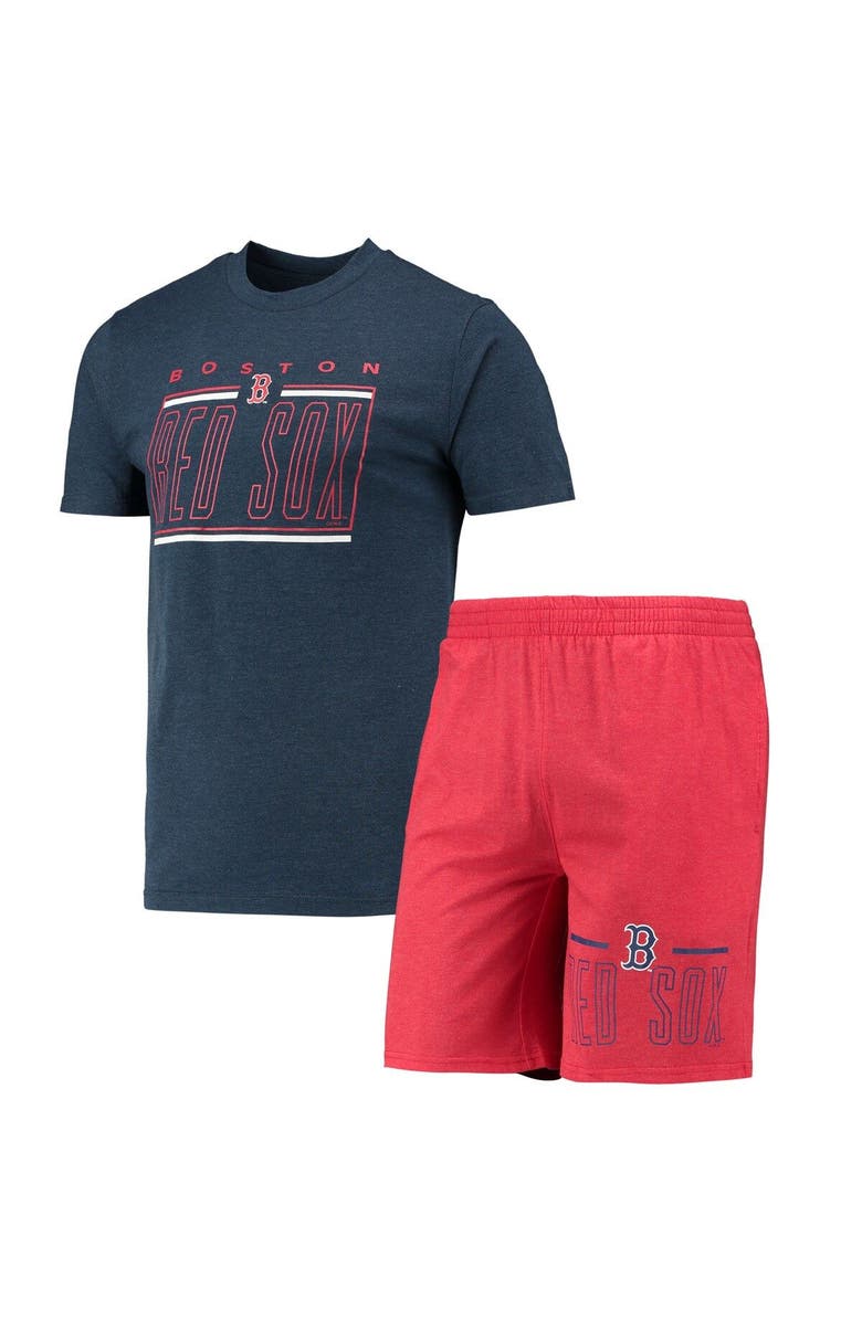 CONCEPTS SPORT Men's Concepts Sport Red/Navy Boston Red Sox Meter T-Shirt and Shorts Sleep Set, Alternate, color,
