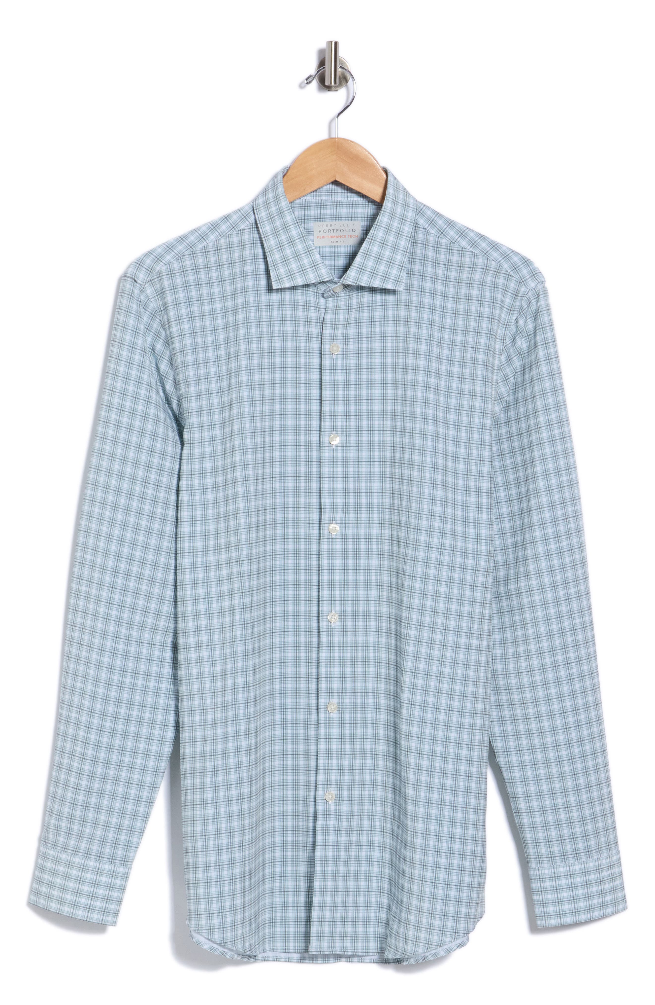 Slim Fit Performance Plaid Dress Shirt