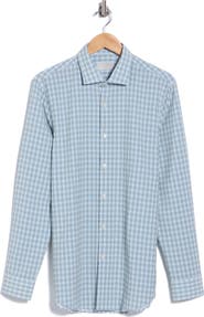 Perry Ellis Slim Fit Performance Plaid Dress Shirt