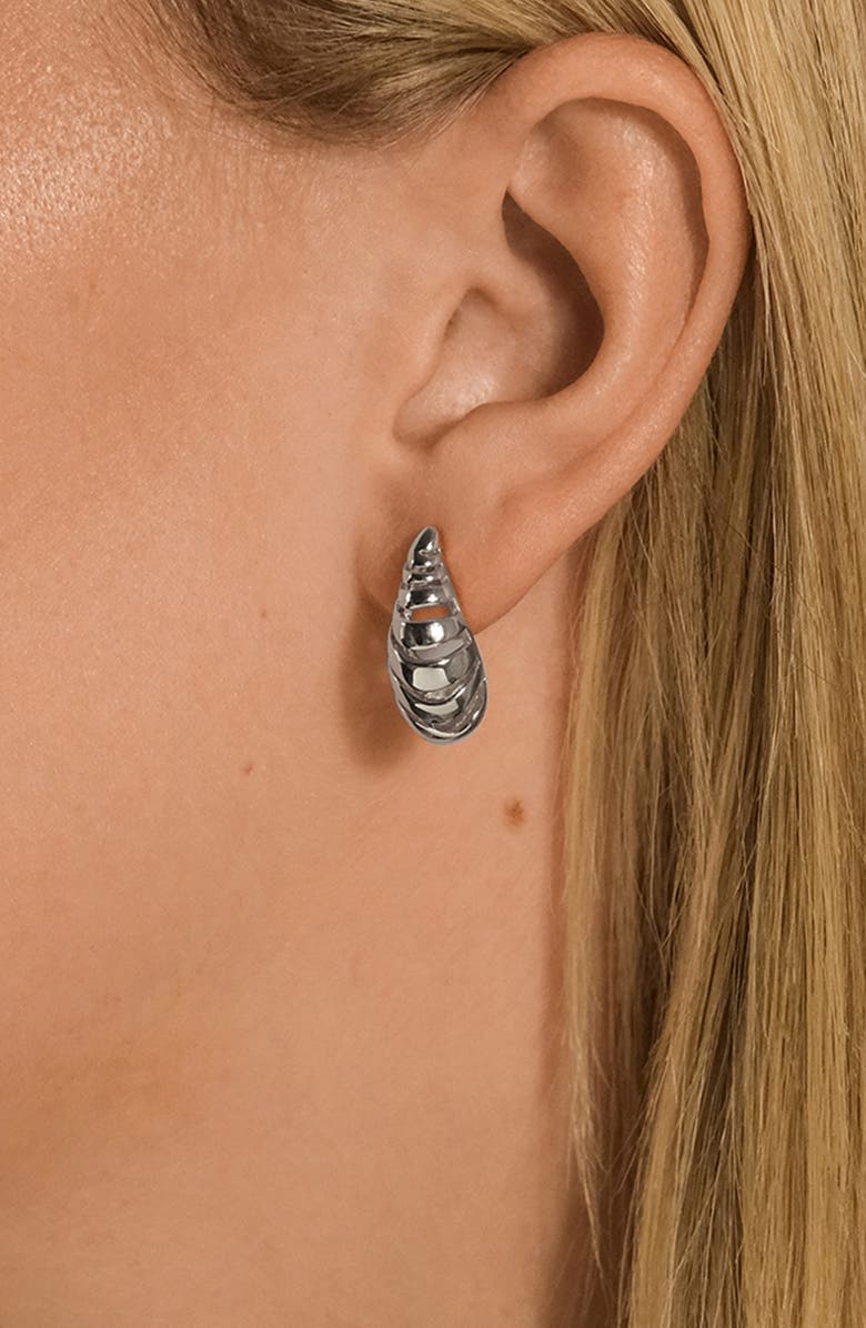 Sterling Forever Carla Coiled Teardrop Earrings, Alternate, color, Silver