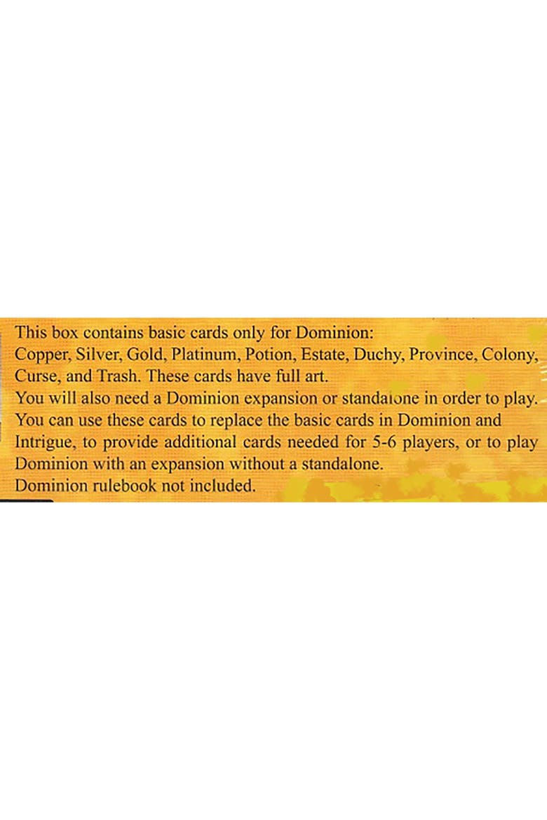 Dominion Base Cards, Alternate, color, Multicolored