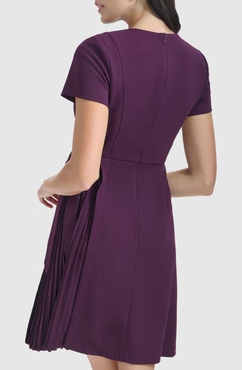 Side Tie Pleated A-Line Dress