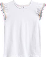 Mini Boden Kids' Pom Detail Cotton Top