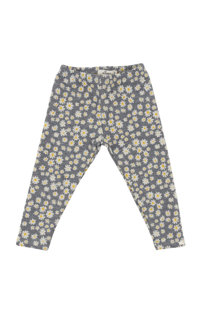 Oh baby! Brand Pucker Mini Daisies Legging-Little Kid, Main, color, Heather Grey