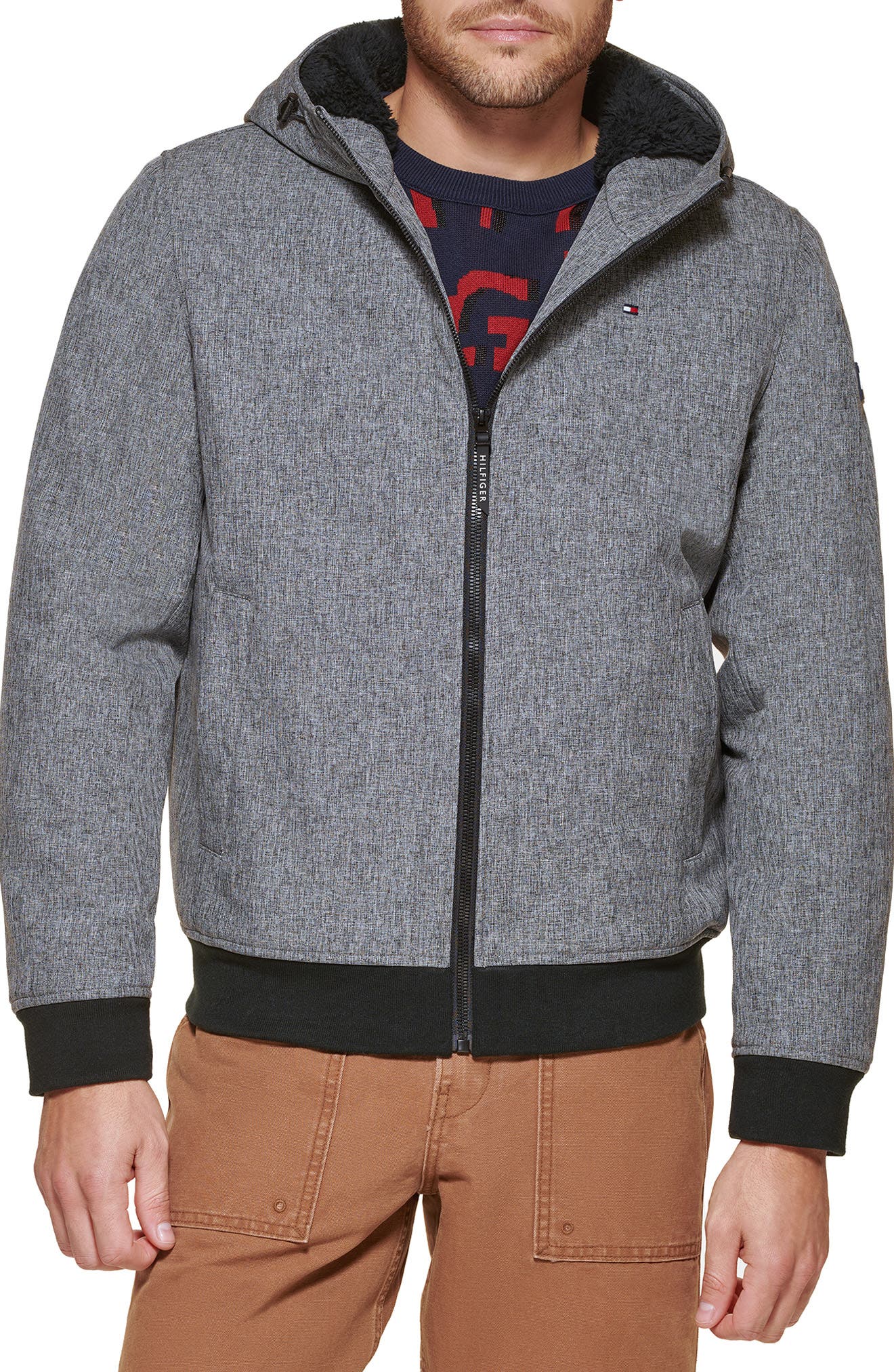 Faux Shearling Lined Softshell Jacket