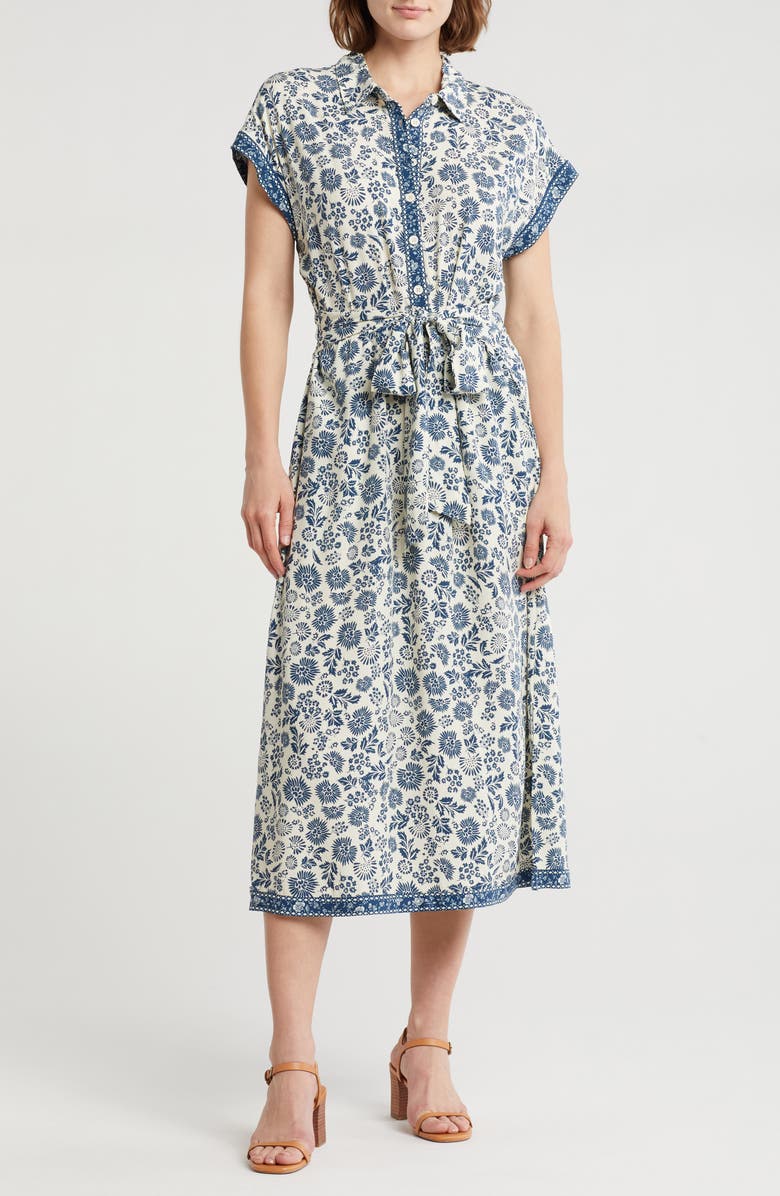 Lucky Brand Cap Sleeve Shirtdress, Main, color, 