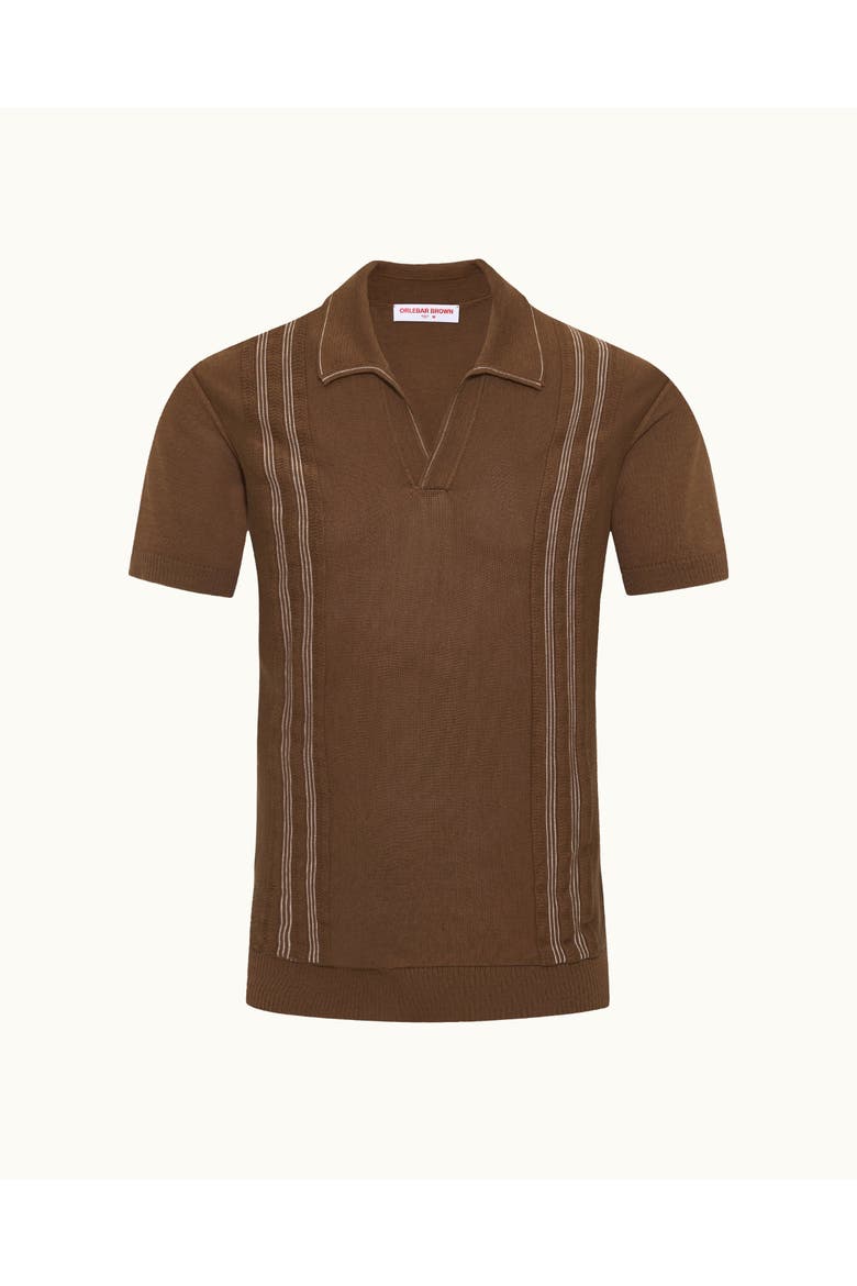 Horton Tailored Fit Silk Cotton Polo Shirt, Alternate, color, Chestnut/Chai