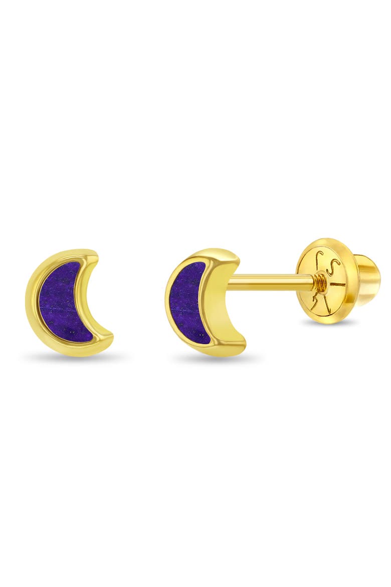 14k Lapis Shaped Earrings, Main, color, Purple Moon