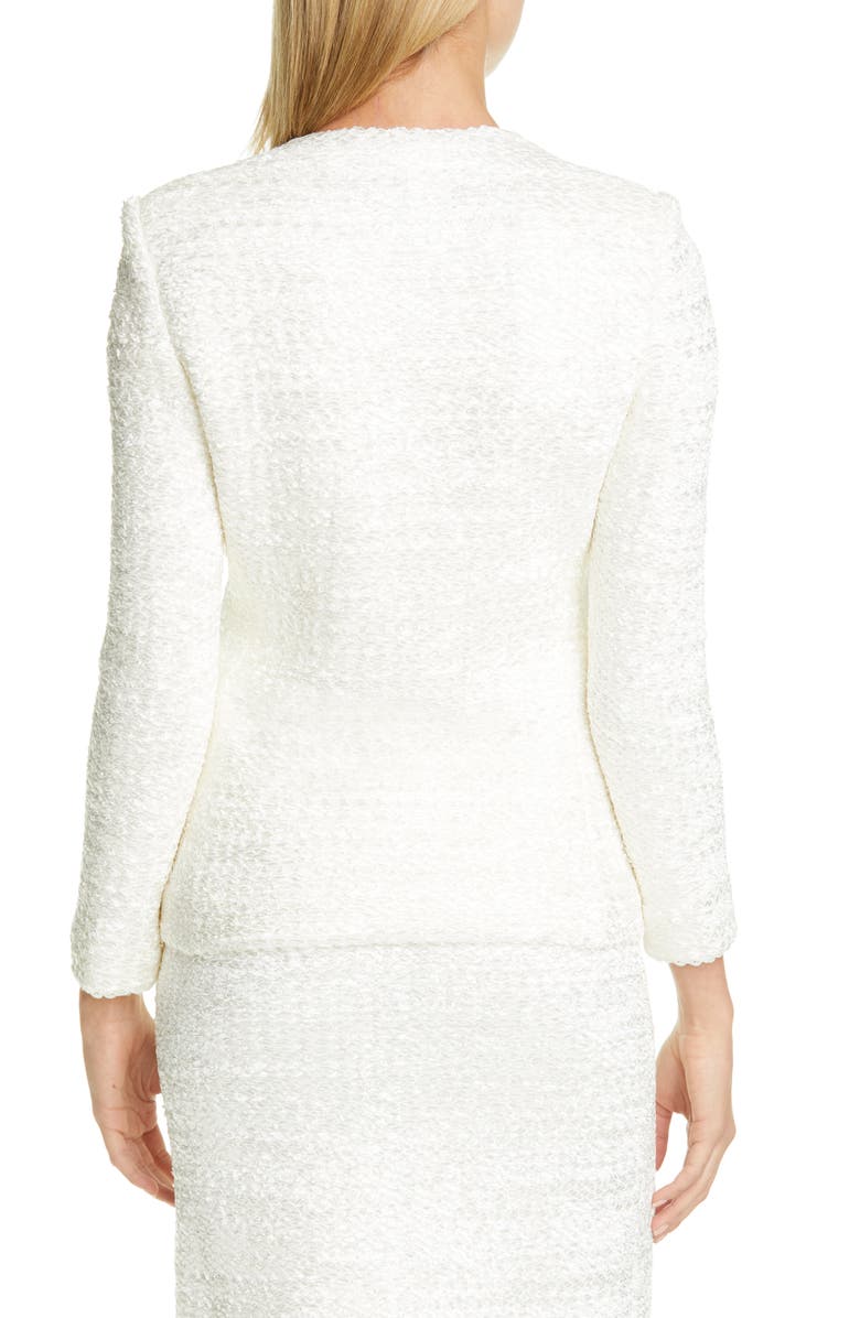 St. John Evening Ribbon Couture Float Knit Jacket, Alternate, color, 