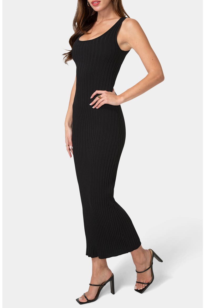 Sleeveless Ribbed Maxi Dress, Alternate, color, BLACK