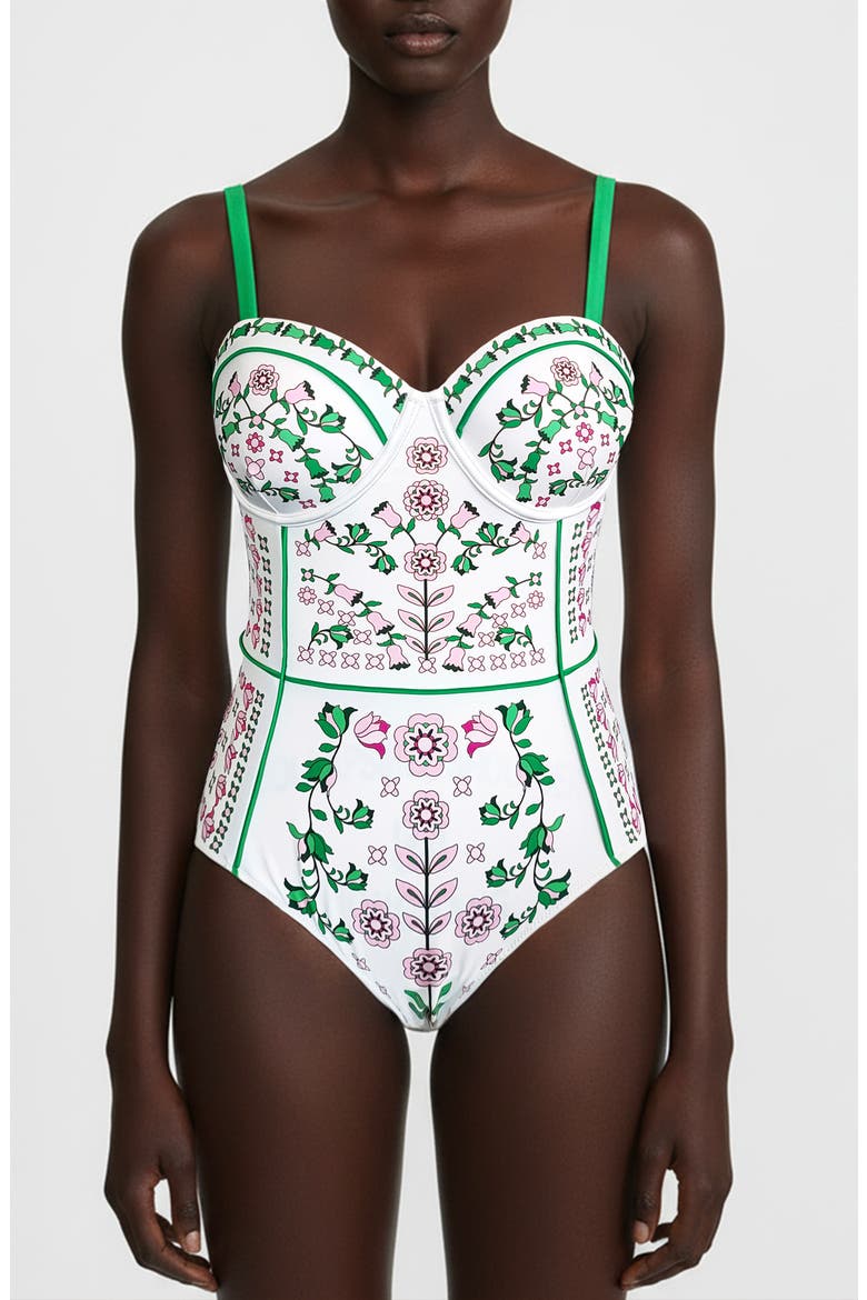 Ivy Parterre One Piece Swimsuit, Main, color, White
